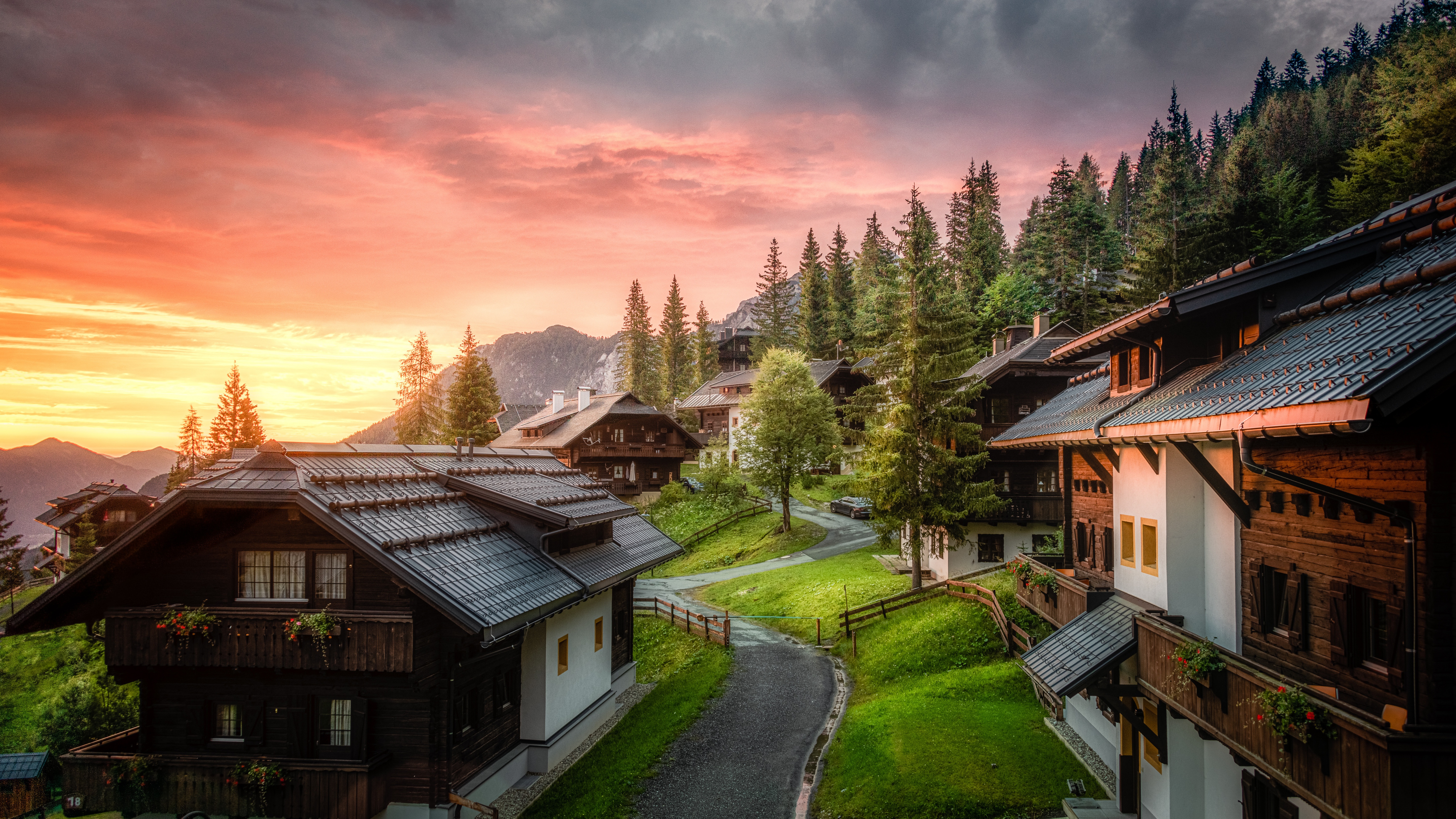 Nature: Village at Sunset